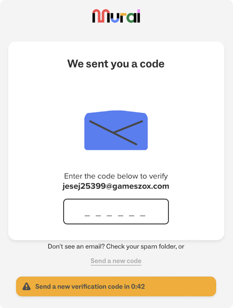 Before: verification code screen